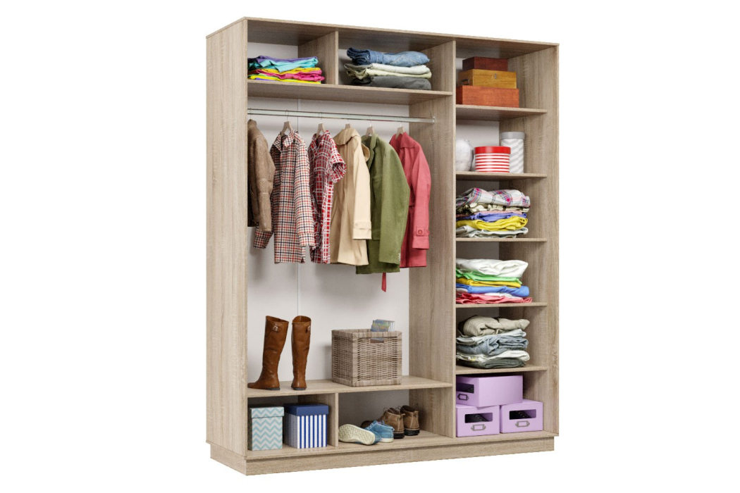 Шкафы-купе 3-х дверные, Шкаф-купе Премьер 22 (01ЗБ;01ЗБ;01ЗБ) фасады зеркало бронза/трёхдверный/Профиль чёрный муар