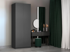 Шкафы распашные, Шкаф складной Е1 Локер ("Гармошка" с системой Push to Move/Правый)81х52.5х220 см, с полками