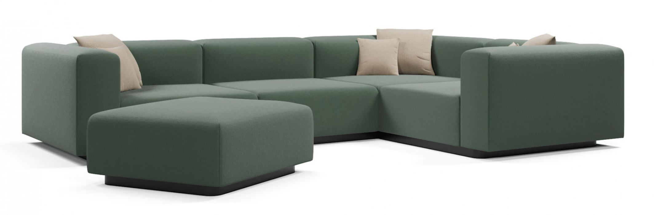 Диваны угловые в гостиную, Диван угловой модульный нераскладной Наполи 3, велюр