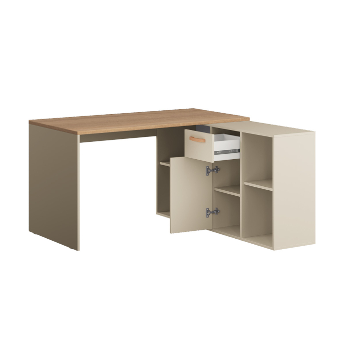 Прямые компьютерные столы, Стол письменный Лайт 03.245 F, сатин, дуб эндгрейн элегант