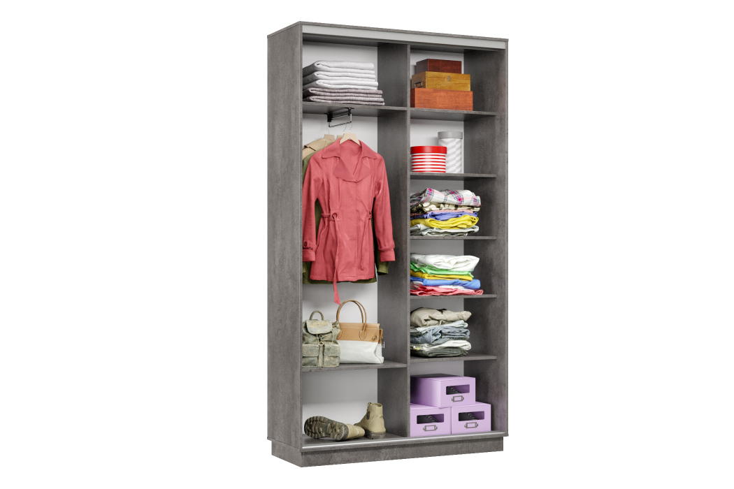 Шкафы-купе 2-х дверные, Шкаф-купе Премьер Лайт МИНИ 03 (05;05) двухдверный