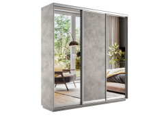 Шкафы-купе 3-х дверные, Шкаф-купе Экспресс Медиум (2 зеркала) трио 2200 x 2400 x 450