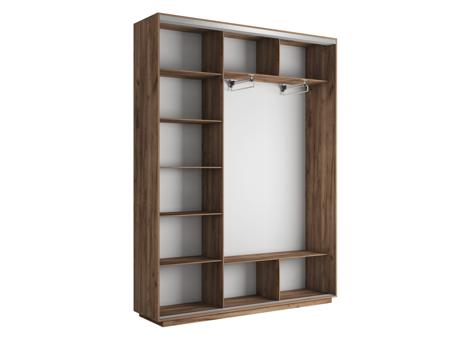 Шкафы-купе 3-х дверные, Шкаф-купе Экспресс Медиум (1 зеркало) трио 2200 x 1800 x 450