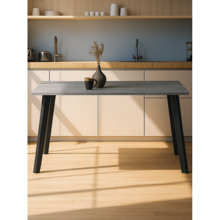 Обеденные столы, Стол деревянный Тринити Лофт 140 22 мм (матовый черный)