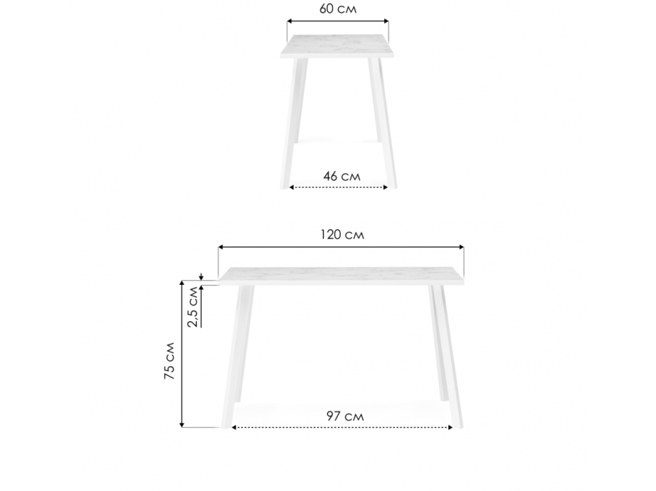 Обеденные столы, Стол деревянный Тринити Лофт 120 25 мм дуб вотан / матовый черный