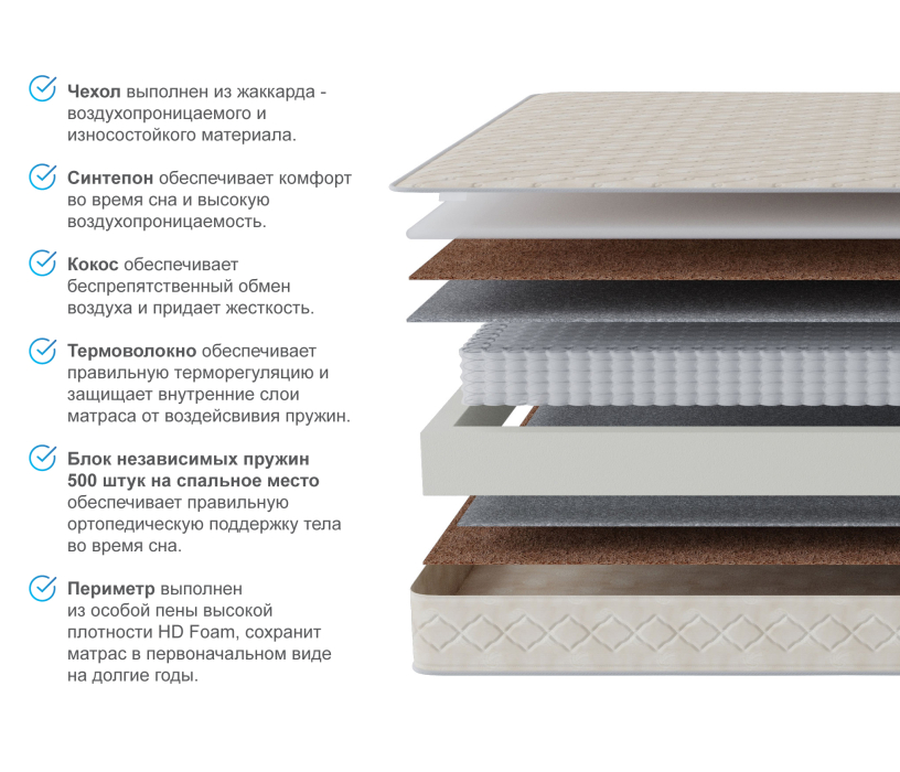 800 x 2000, Матрас Мирис 800*2000