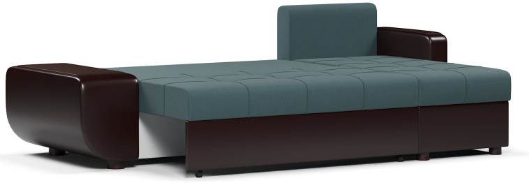 Диван-кровать угловой Атлантик со столиком еврокнижка,велюр+экокожа
