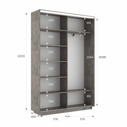 Шкаф-купе Экспресс 2-х дверный Фотопечать Ленты Стекла 140х45х240