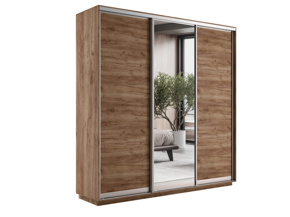 Шкафы-купе 3-х дверные, Шкаф-купе Экспресс Медиум (1 зеркало) трио 2200 x 1800 x 450