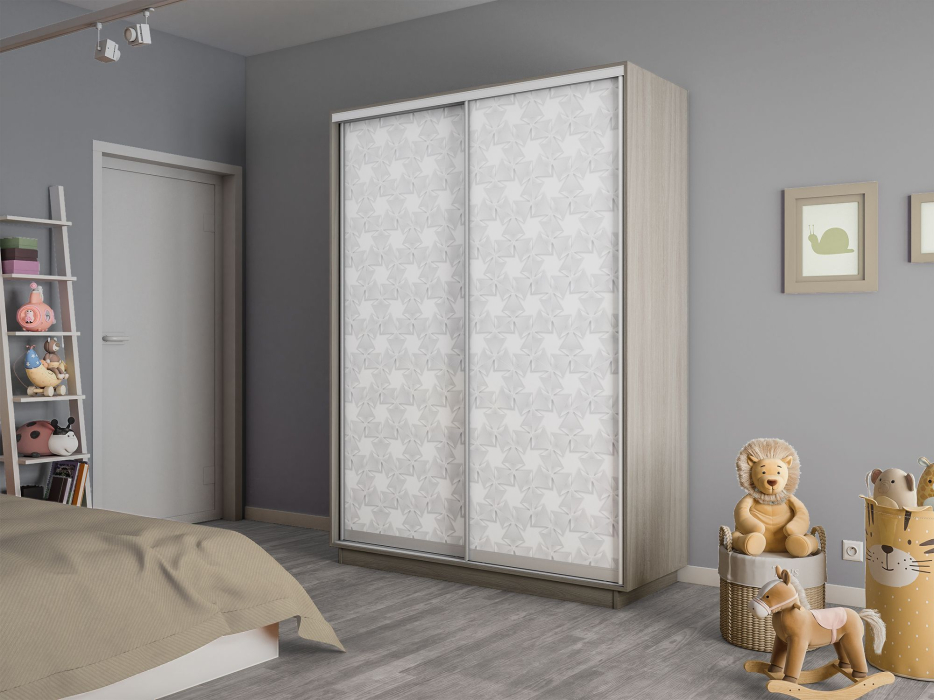 Шкафы-купе 2-х дверные, Шкаф-купе Экспресс 2-х дверный Фотопечать Калейдоскоп Стекла 140х60х220