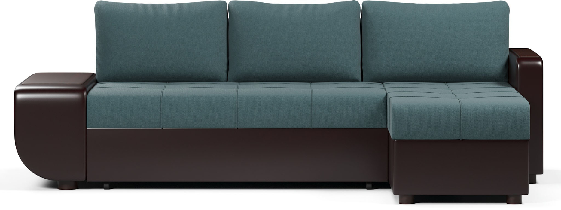 Диваны угловые в гостиную, Диван-кровать угловой Атланта со столиком еврокнижка,велюр+экокожа