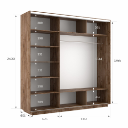 Шкаф-купе Экспресс 3-х дверный Фотопечать Шелк Стекла 210х60х240