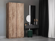 Шкафы распашные, Шкаф складной Е1 Локер ("Гармошка" с системой Push to Move/Правый)101х52,5х220 см, с полками и модулем