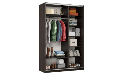 Шкаф-купе Smart 1422 2х дверный (фасады ЛДСП) профиль серебро