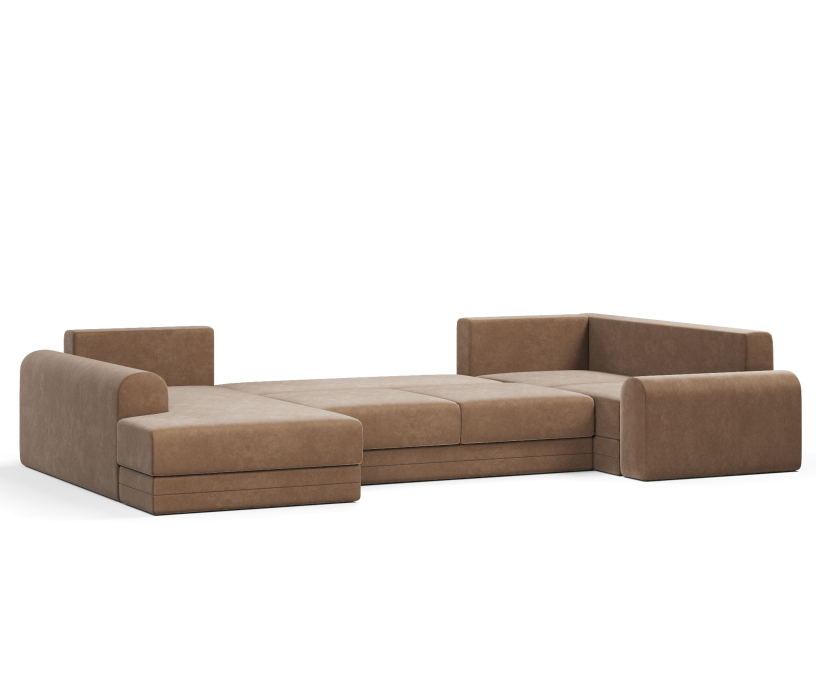 Диваны угловые в гостиную, Угловой диван Модерно П-образный, велюр