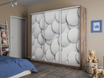 Шкаф-купе Экспресс 3-х дверный Фотопечать Шары Стекла 210х45х220