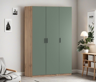 Шкаф трехдверный Макс 1500 мм, вариант №2 (ЛДСП, корпус дуб вотан)