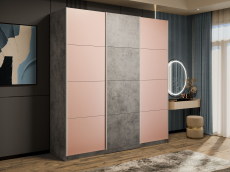 Шкафы-купе 3-х дверные, Шкаф-купе Прайм 3-х дверный Стекла пудра/ДСП/Доводчики 210х57х230