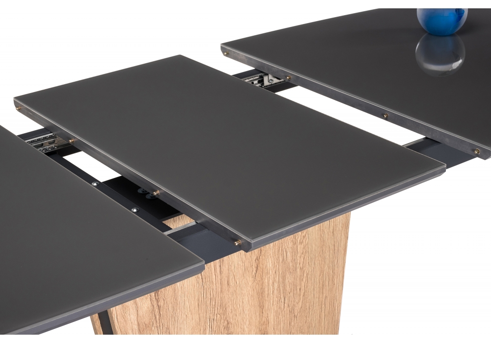 Обеденные столы, Стол Теон графит / дуб антор натуральный