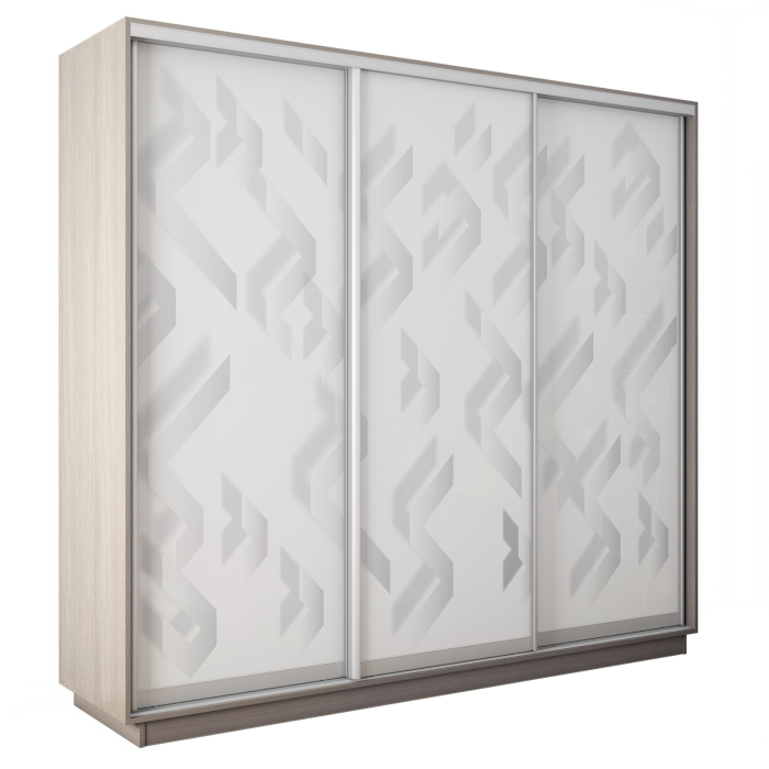 Шкафы-купе 3-х дверные, Шкаф-купе Экспресс 3-х дверный Фотопечать Ленты Стекла 180х45х240