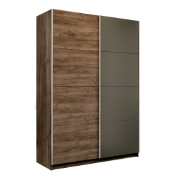 Шкаф-купе Прайм 2-х дверный ДСП/Стекло хаки/Доводчики 140х57х230
