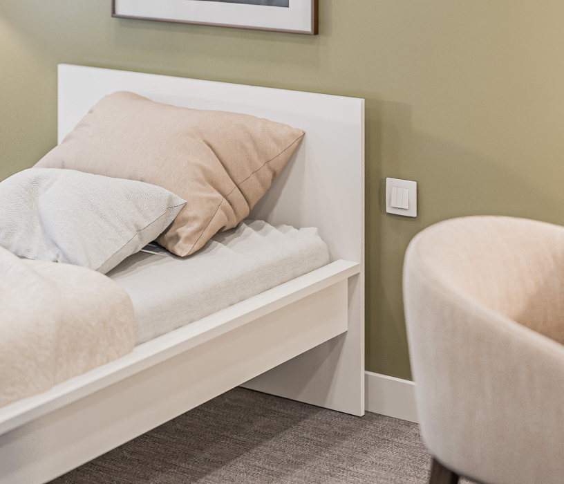 Кровати 90 см, Леон/Бруклин СБ-3366 Кровать с матрасом Сити - Бормио 900*2000