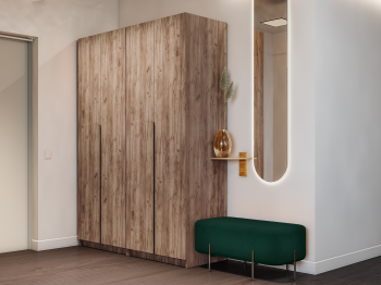 Шкаф складной Е1 Локер ("Гармошка") 162х52.5х220 см, с модулем