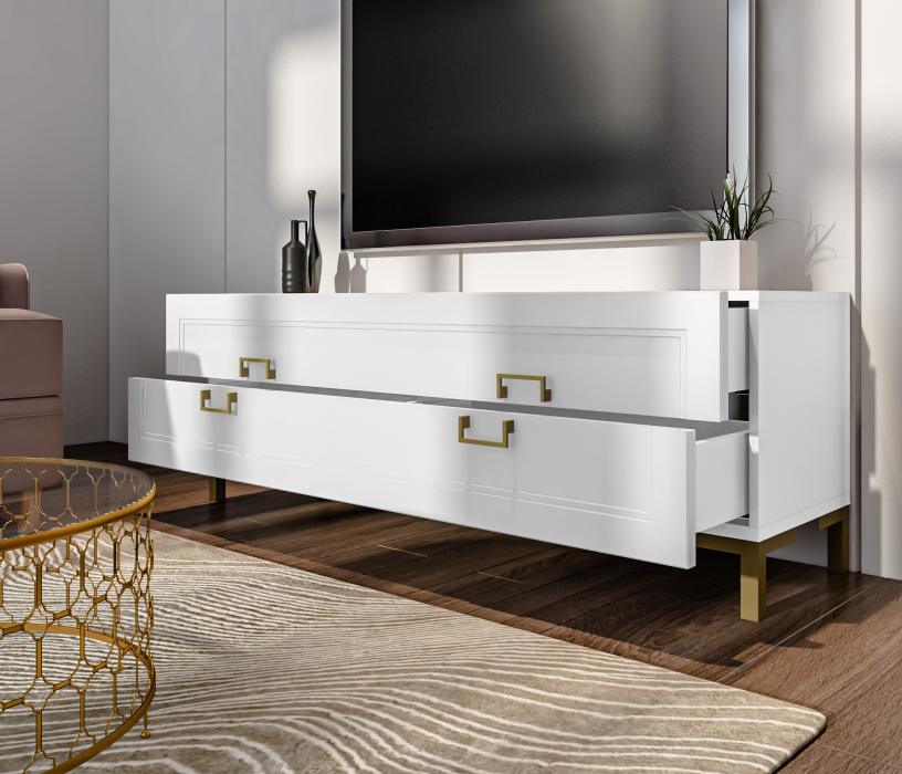 Стенки для гостиной, Комплект для гостиной с витринами Ассоль, Белый