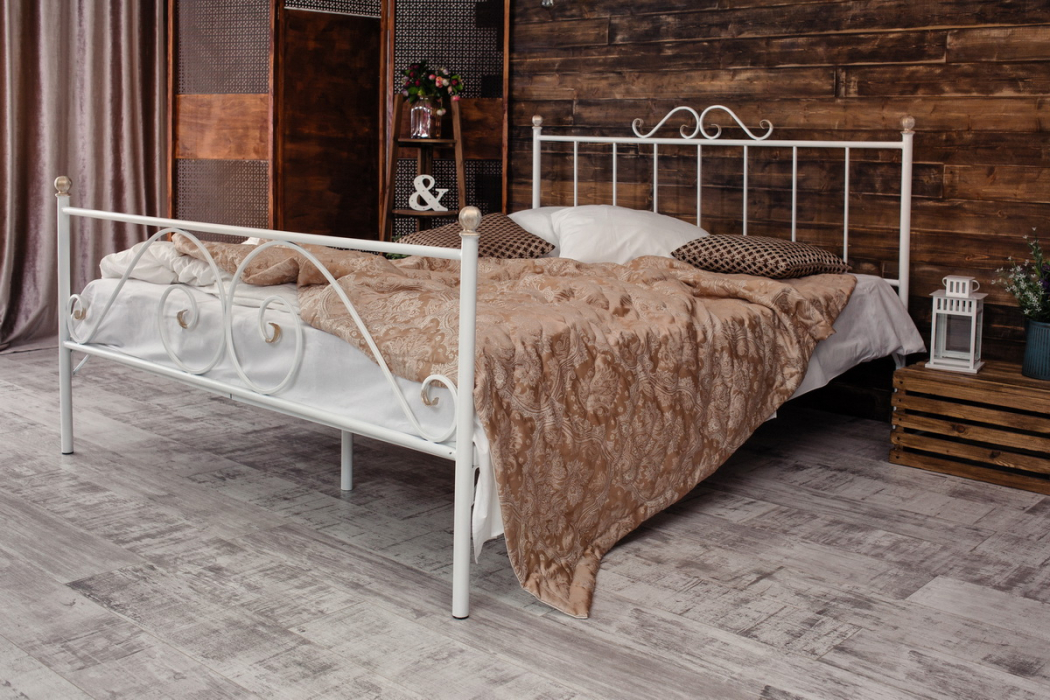 Кованые кровати, Кованая кровать Оливия 1.4 с двумя спинками