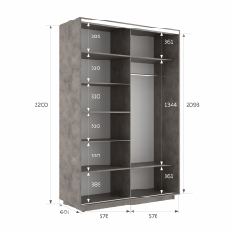 Шкаф-купе Экспресс 2-х дверный Фотопечать Ленты Стекла 120х60х220