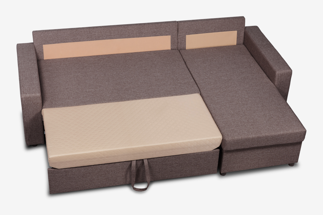 Диваны угловые в гостиную, Угловой диван-кровать Турин, рогожка