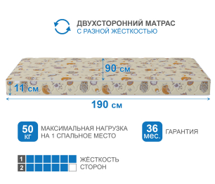Столлайн / Матрас Здоровый сон-Мишутка 900х1900