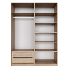 Распашной шкаф Локер 800+800 (Гармошка с системой Push to Move/Правый) с ящиками и полками справа