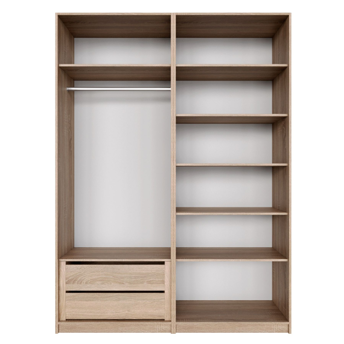 Шкафы распашные, Распашной шкаф Локер 800+800 (Гармошка с системой Push to Move/Правый) с ящиками и полками справа