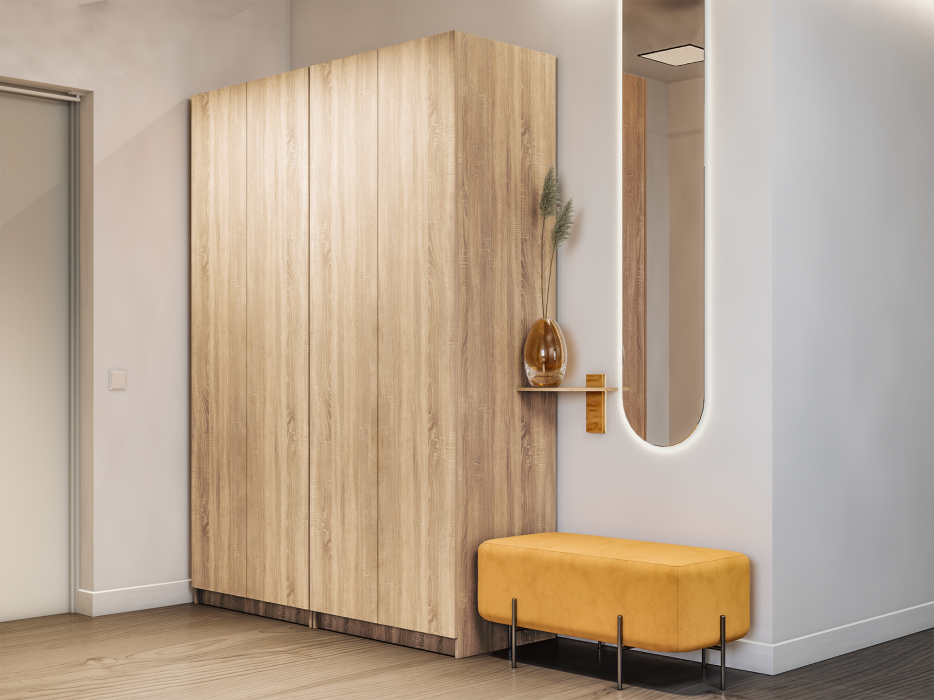 Шкафы распашные, Шкаф распашной Е1 Локер 162х52.5х220 см, с модулем