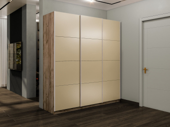 Шкаф-купе Эста 3-х дверный Стекла фисташка/Доводчик 300х66х240