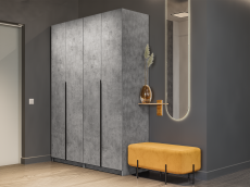 Шкафы распашные, Шкаф складной Е1 Локер ("Гармошка") 162х52.5х220 см,с двумя комплектами полок и двумя модулями