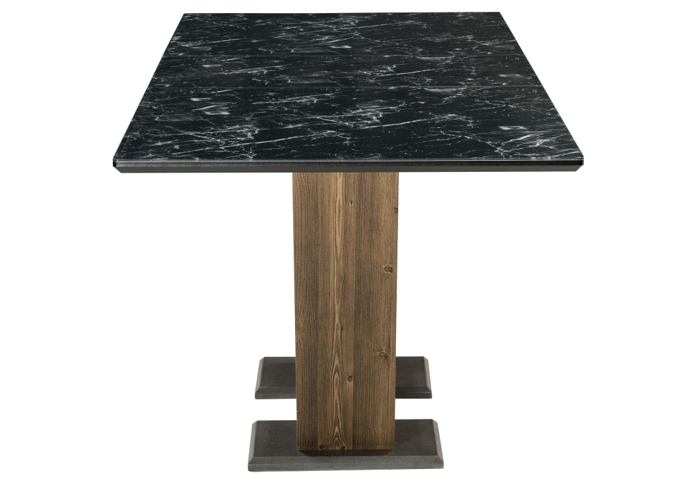 Обеденные столы, Стол стеклянный Иматра (мрамор черный / черная шагрень)