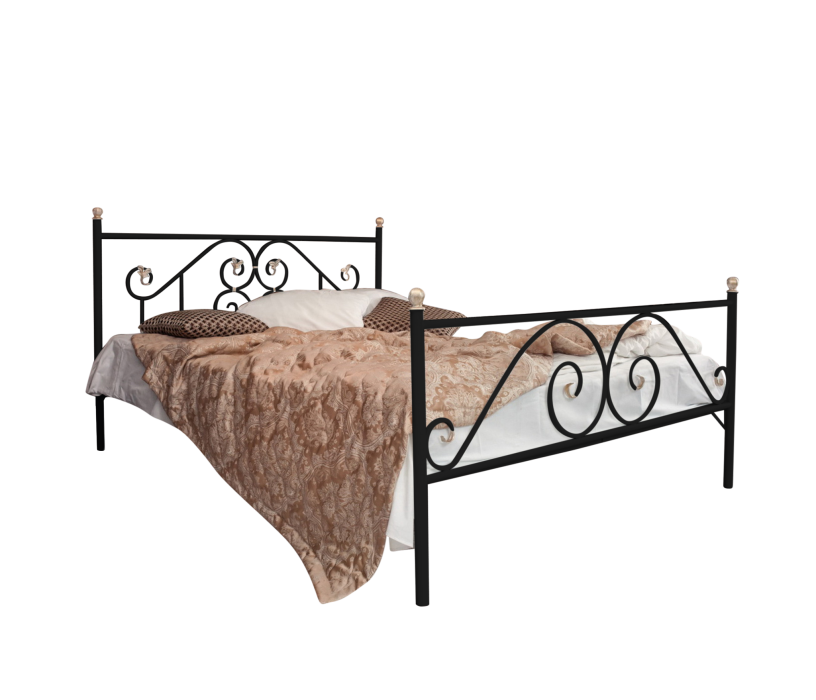 Кованые кровати, Кованая кровать Камелия 1.4 с двумя спинками