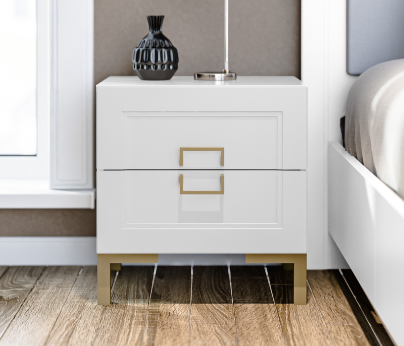 Прикроватные тумбы, Тумба Ассоль СБ-3436 Белый/МДФ Белый