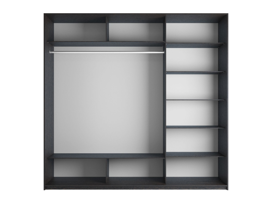 Шкафы-купе 3-х дверные, Шкаф-купе Прайм 3-х дверный Стекла черные/ДСП/Доводчики 180х57х230