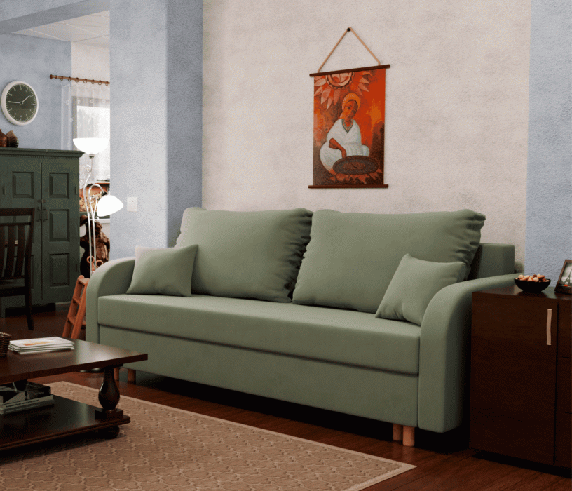 Диваны еврокнижки, Прямой диван Оазис,еврокнижка,велюр