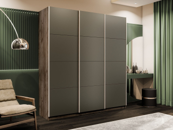 Шкаф-купе Прайм 3-х дверный Стекла хаки/Доводчики 210х57х230