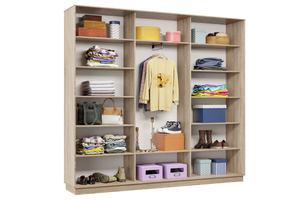 Шкафы-купе 3-х дверные, Шкаф-купе Премьер Лайт 63 (08;05;08) трехдверный