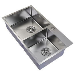 Мойка настол.монтаж 72х40 (3,0) 2-х ЧАШЕВАЯ с сифоном