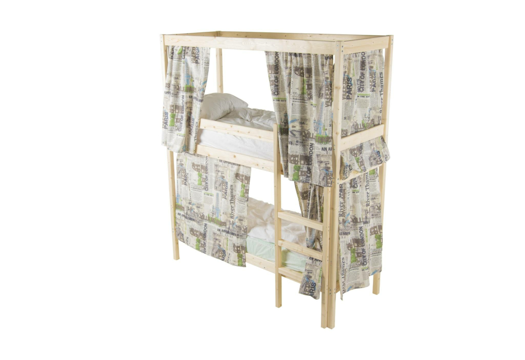 Для подростков, Кровать двухярусная с каркасом для штор 800x1900