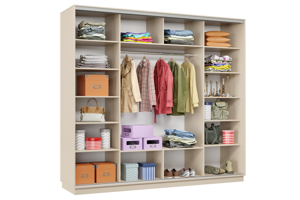 Шкафы-купе 3-х дверные, Шкаф-купе Премьер Лайт 58 (08;05;08) трехдверный