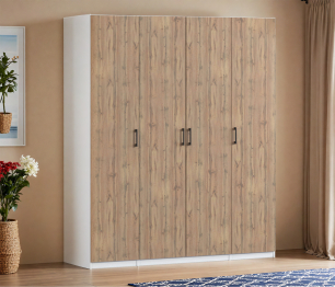 Шкаф четырехдверный Макс 2000 мм, вариант №1 (ЛДСП)