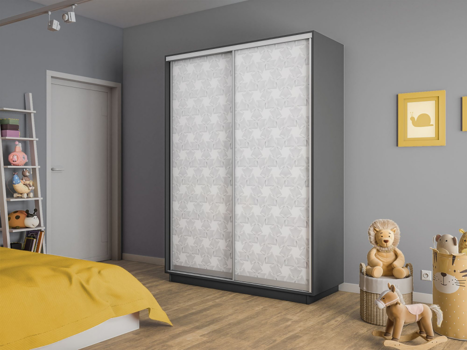 Шкафы-купе 2-х дверные, Шкаф-купе Экспресс 2-х дверный Фотопечать Калейдоскоп Стекла 160х60х240