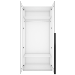 Шкаф распашной Е1 Локер 101x52.5x220 см, с белым стеклом